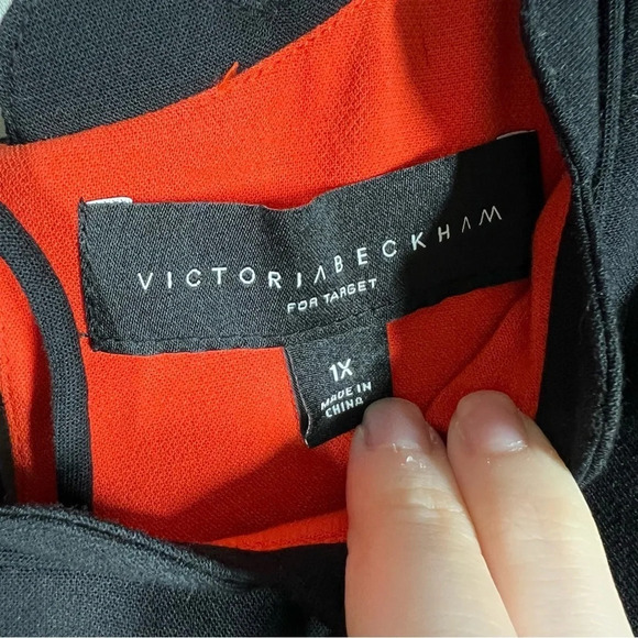 Victoria Beckham Orange Black Scalloped Dress - Picture 4 of 6